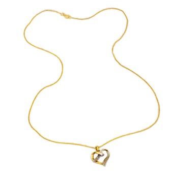 9ct gold Diamond heart Pendant with chain